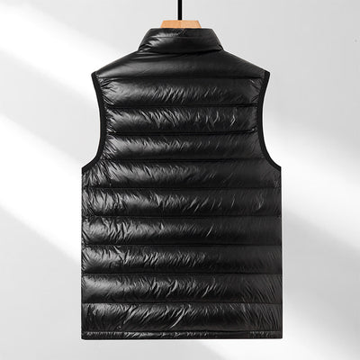 Chaleco Acolchado de Plumas de Ganso para Hombre - Cuello Alto Térmico - Image 4