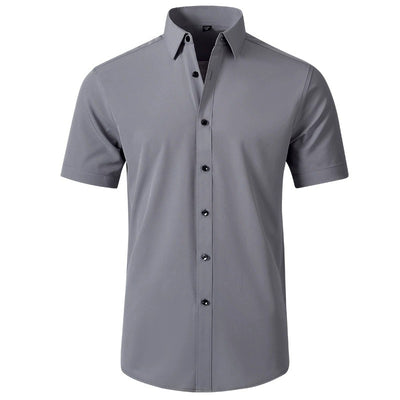Camisa Slim Fit Coreana de Color Sólido para Hombre - Image 12