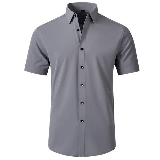 Camisa Slim Fit Coreana de Color Sólido para Hombre - Image 12