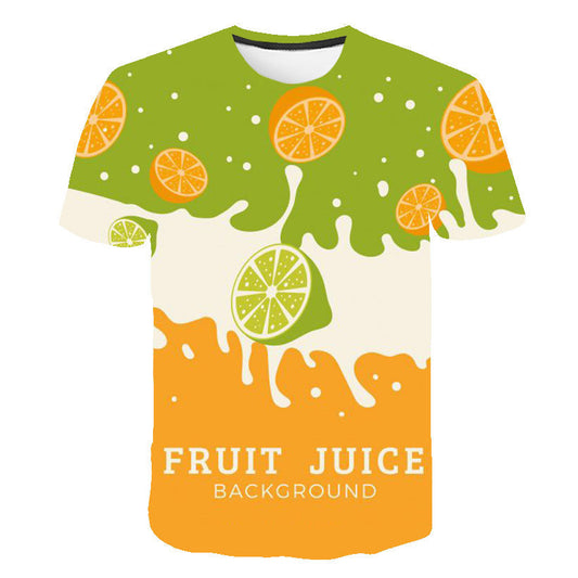 Playera Hombre Estampado 3D Frutas Digital - Importación Directa