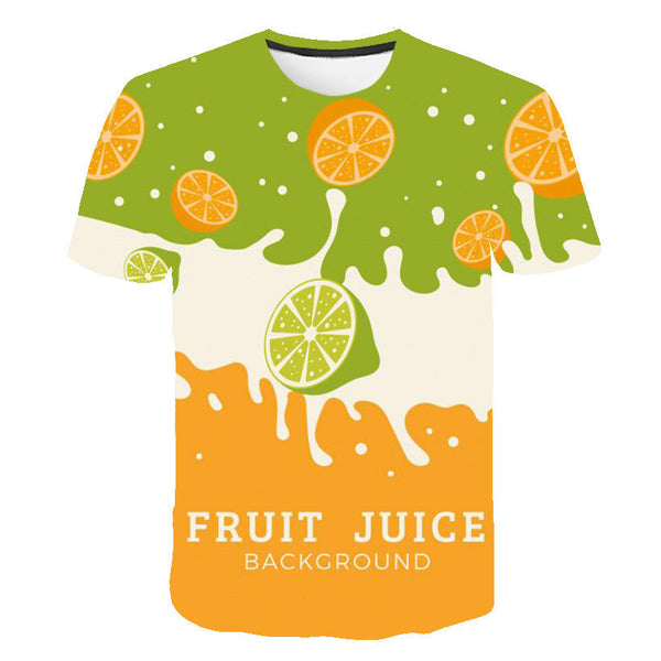 Playera Hombre Estampado 3D Frutas Digital - Importación Directa