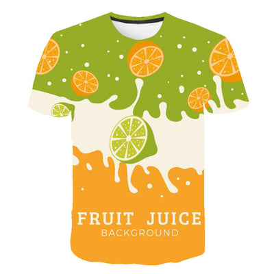 Playera Hombre Estampado 3D Frutas Digital - Importación Directa