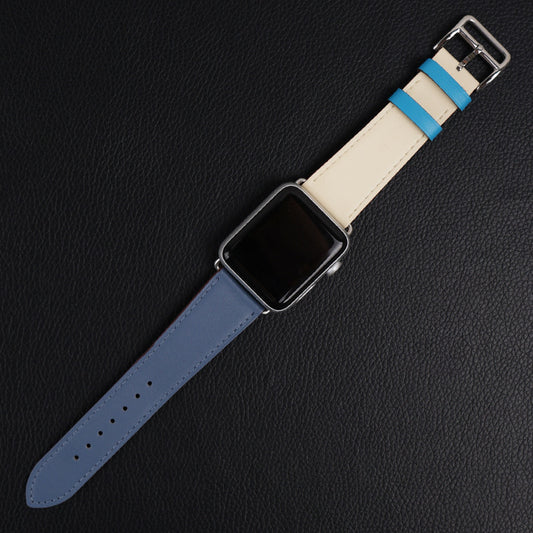 Correa de Reloj de Cuero Bicolor Elegante y Versátil - Image 2