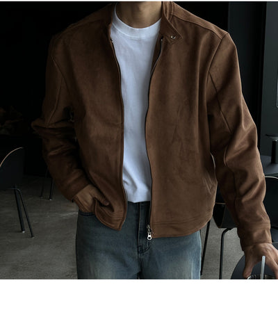 Chaqueta Café con Cuello de Pie - Image 15