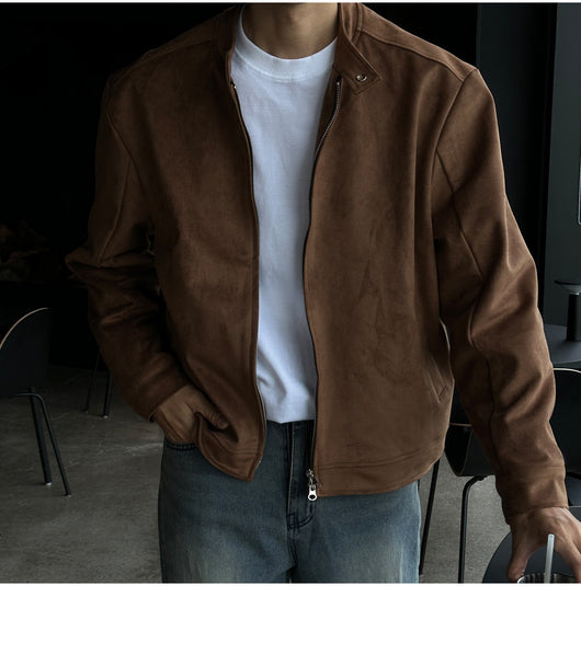 Chaqueta Café con Cuello de Pie - Image 15