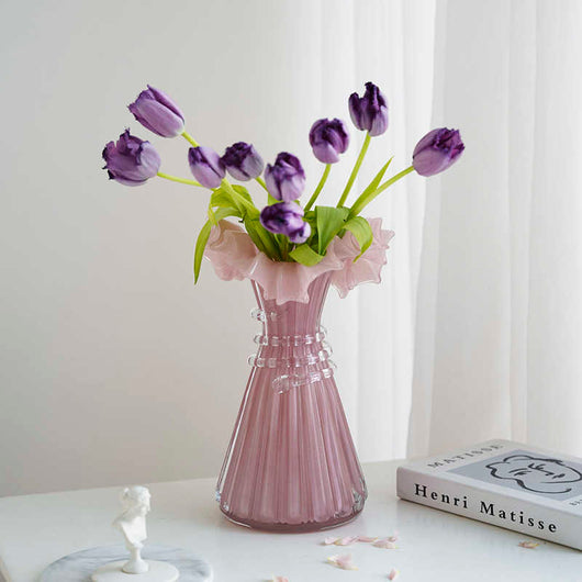 Florero de Cristal Elegante con Diseño de Encaje Francés - Image 16