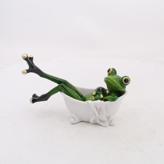 Figura Decorativa de Rana en Resina para Sala y Estudio - Image 2