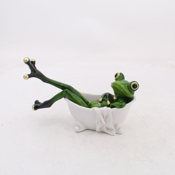 Figura Decorativa de Rana en Resina para Sala y Estudio