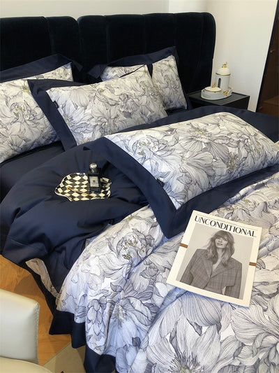 Juego de Cama de Algodón Premium Estilo Campestre con Flores Digitales - Image 47