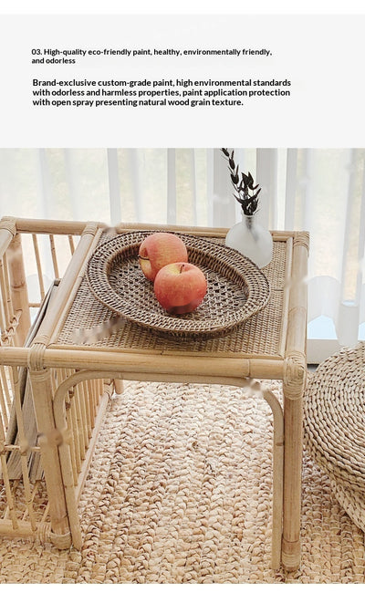 Mesa de Té Cuadrada Estilo Japonés con Almacenamiento Tatami - Image 14