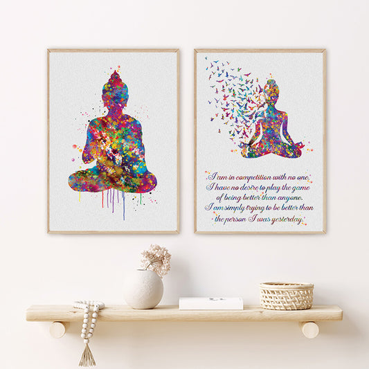 Cuadro de Meditación Buddha Abstracto para Decoración del Hogar - Image 2