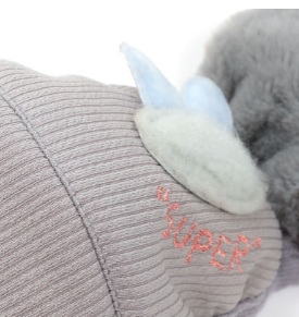 Brown winter mask with integrated faux fur earmuffs, featuring 'my girl' text and floral lace embroidery. - Image 14