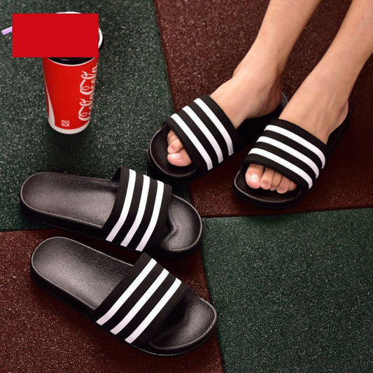 Pantuflas de Baño Antideslizantes con Rayas Suaves - Cómodas para Casa