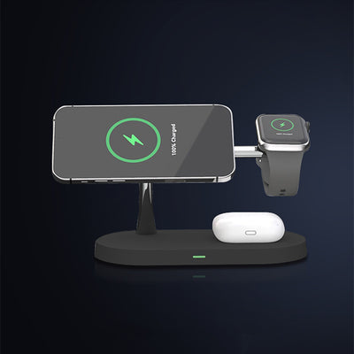 Estación de Carga Magnética 5 en 1: Cargador Inalámbrico 15W para Reloj, Auriculares y Celular - Image 5