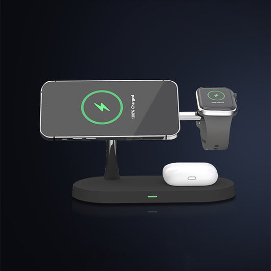 Estación de Carga Magnética 5 en 1: Cargador Inalámbrico 15W para Reloj, Auriculares y Celular - Image 5