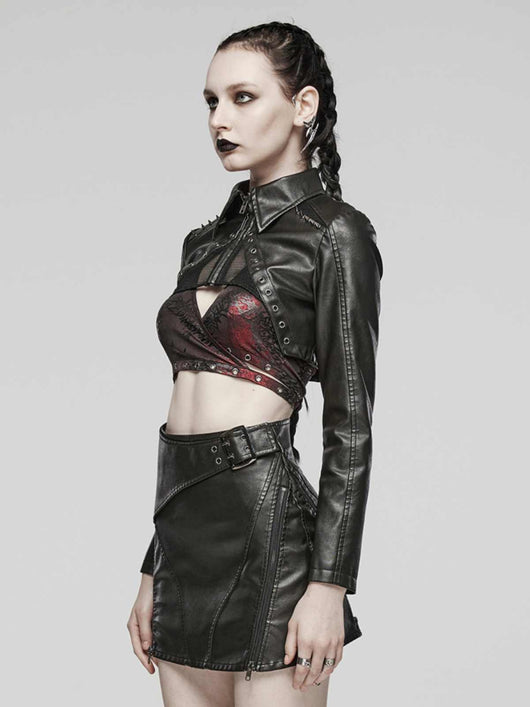 Chaqueta de Cuero Corta para Mujer - Estilo Sofisticado y Moderno - Image 3