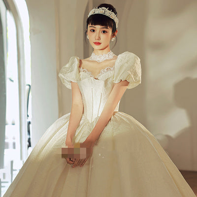 Vestido de Novia Vintage Francés de Satén Brillante - Image 3