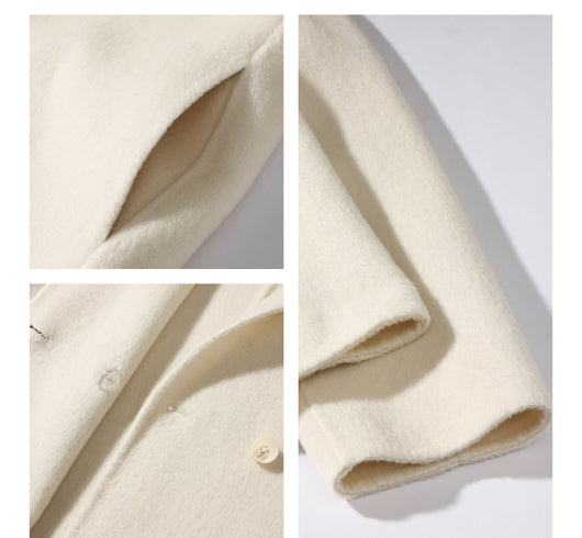Abrigo de Lana Blanco Doble Botonadura para Mujer - Largo Reversible Otoño Invierno - Image 8