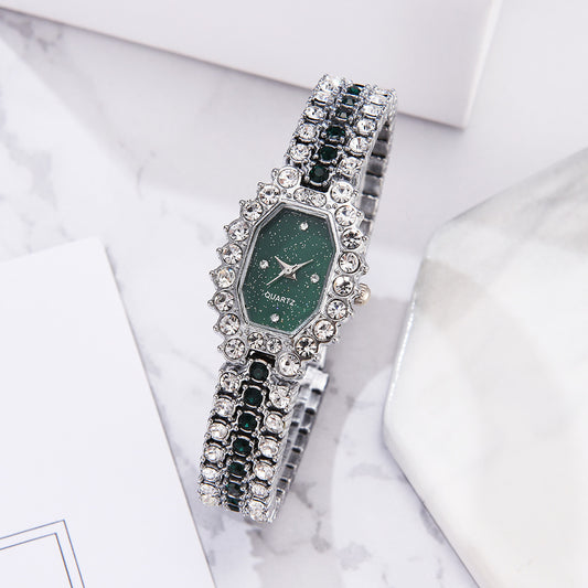 Reloj de Dama Diamantes Esmeralda Diseño Estelar