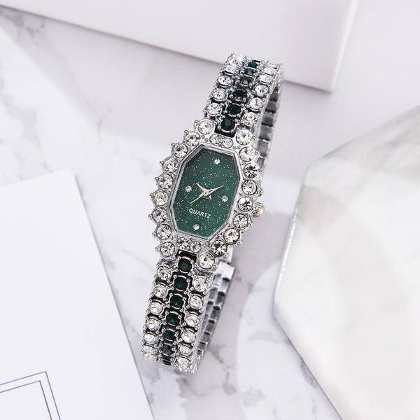 Reloj de Dama Diamantes Esmeralda Diseño Estelar