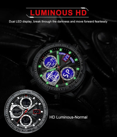 Reloj de Pulsera Deportivo para Hombre con Correa de Cuero PU - Image 14
