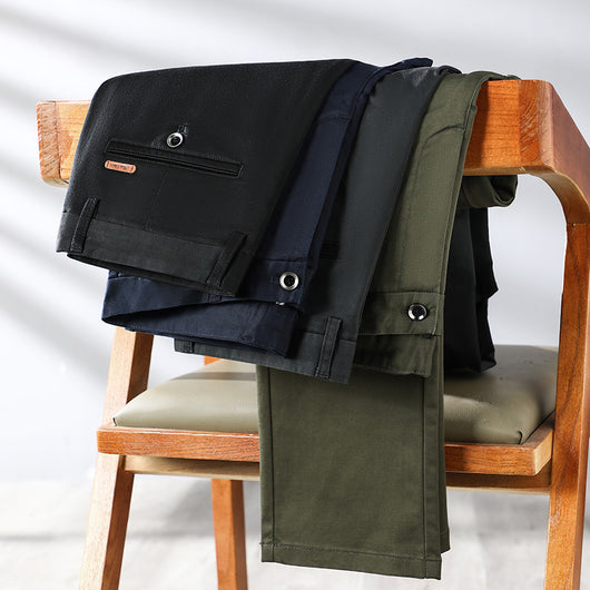 Pantalones de Vestir Hombre Corte Recto Ajuste Suelto con Elastano - Image 3