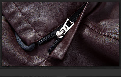 Chaqueta de Cuero PU con Capucha y Forro Polar Grueso para Hombre - Invierno - Image 12