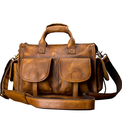 Bolsa Bandolera de Cuero Genuino Hecha a Mano para Hombre - Image 5