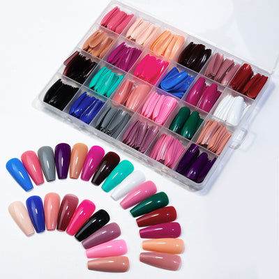 Set de 24 Uñas Postizas Cuadradas Efecto Hielo - Diseño Ballet - Image 11