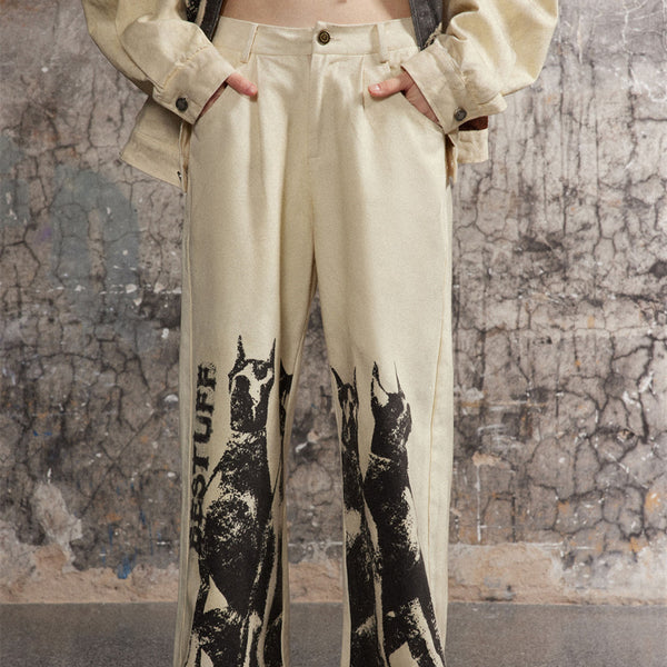Pantalones Doberman Pinscher Estilo Hip Hop Hombre Oversize