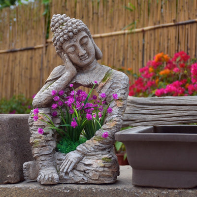 Estatua Buda de Resina con Maceta Floral para Jardín y Decoración de Espacios - Image 9