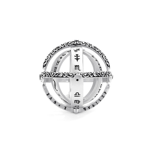 Anillo Universo Giratorio con Bola Astronómica - Diseño Retro para Parejas - Image 5
