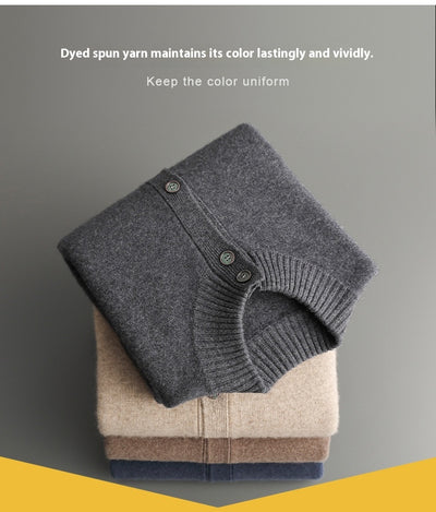 Suéter Cuello Alto Corto Tejido Grueso para Hombre - Image 14