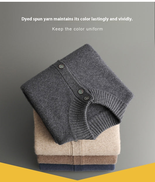 Suéter Cuello Alto Corto Tejido Grueso para Hombre - Image 14