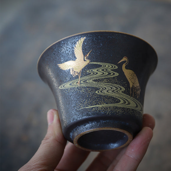 Tazón de Té Artesanal de Cerámica Pintado a Mano - Juego Kung Fu