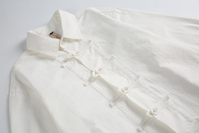 Camisa Unisex con Botones Nudos Chinos de Manga Larga - Image 18