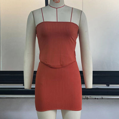 Conjunto Falda y Top Tubo Tejido con Diseño Irregular - Image 52