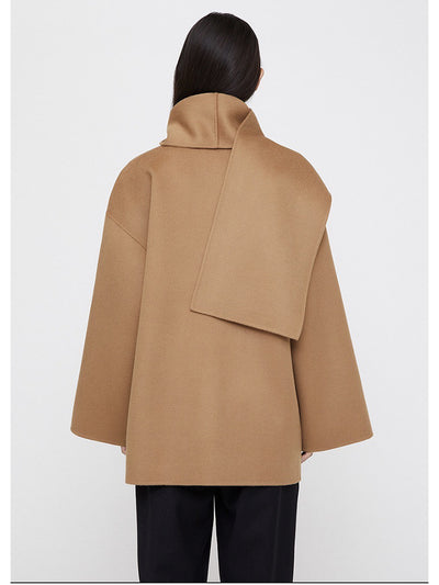 Abrigo de Lana Mujer Cuello Ancho Suelto - Colección Otoño Invierno - Image 11