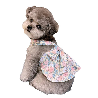 Falda de Algodón para Perro Azul y Blanco con Correa de Mano - Image 5
