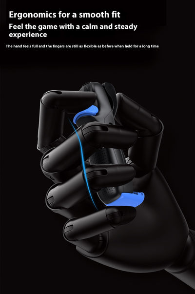 Black and blue mobile game controller with dual fire buttons and textured grip for enhanced gaming. - Image 9