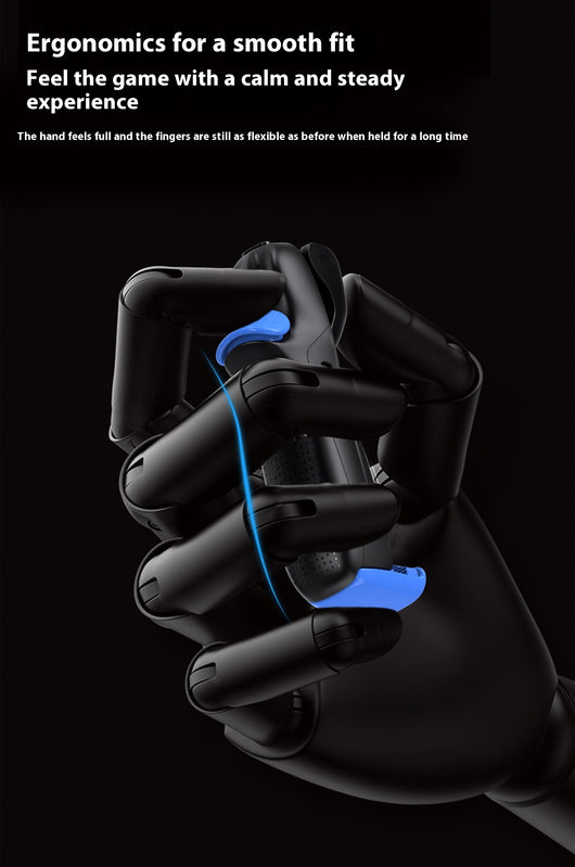Black and blue mobile game controller with dual fire buttons and textured grip for enhanced gaming. - Image 9