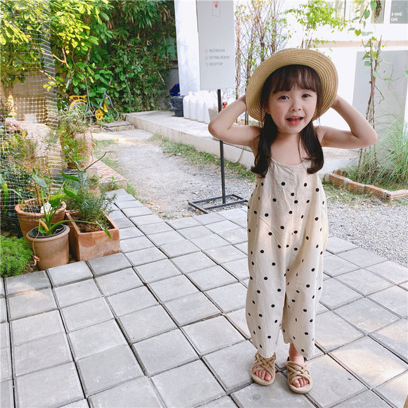 Jumpsuit de Pierna Ancha con Tirantes para Niña