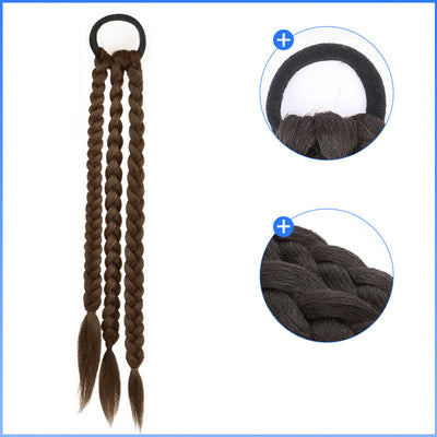 Peluca de Trenzas Box Braids con Coleta y Anillo de Cabello - Image 12