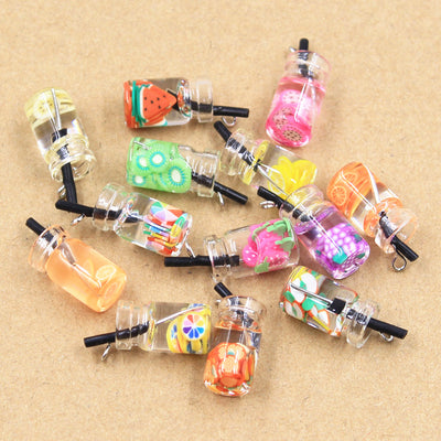Botella de Cristal con Accesorios de Joyería DIY - Llavero Colgante