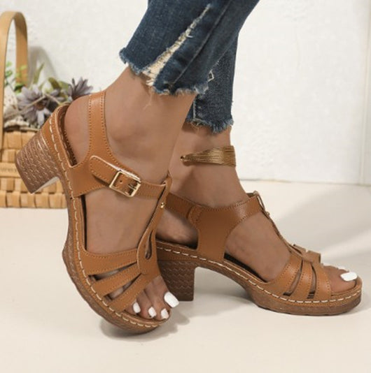 Sandalias de Tacón Grueso con Hebilla - Estilo Verano para Mujer - Image 7