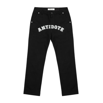 Pantalones Casuales con Letras Bordadas y Detalles Contrastantes - Image 3