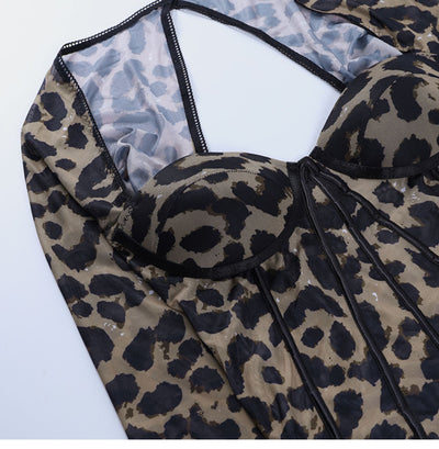 Blusa Estampado Leopardo Vintage de Una Pieza - Image 12