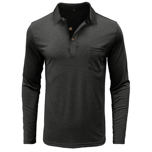 Camiseta Térmica de Cuello Solapa Manga Larga para Hombre - Image 22