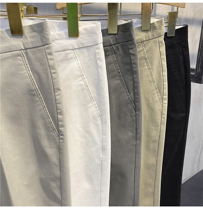 Pantalones Retro Estilo Coreano Ajustados de Algodón Versátil - Image 7