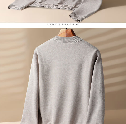 Suéter de Terciopelo Grueso para Hombre - Cuello Redondo Invierno - Image 15